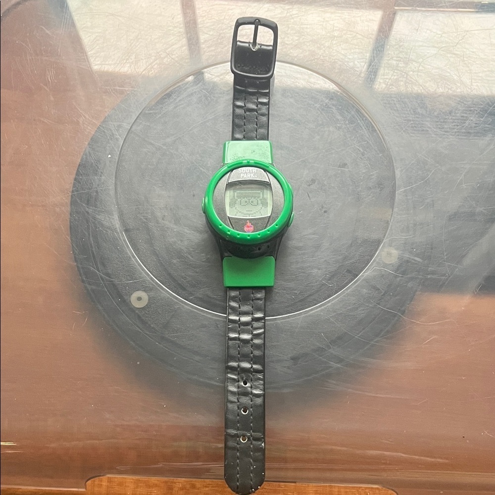 Vibrant Green and Black Kids Digital Watch South Park Hartman watch